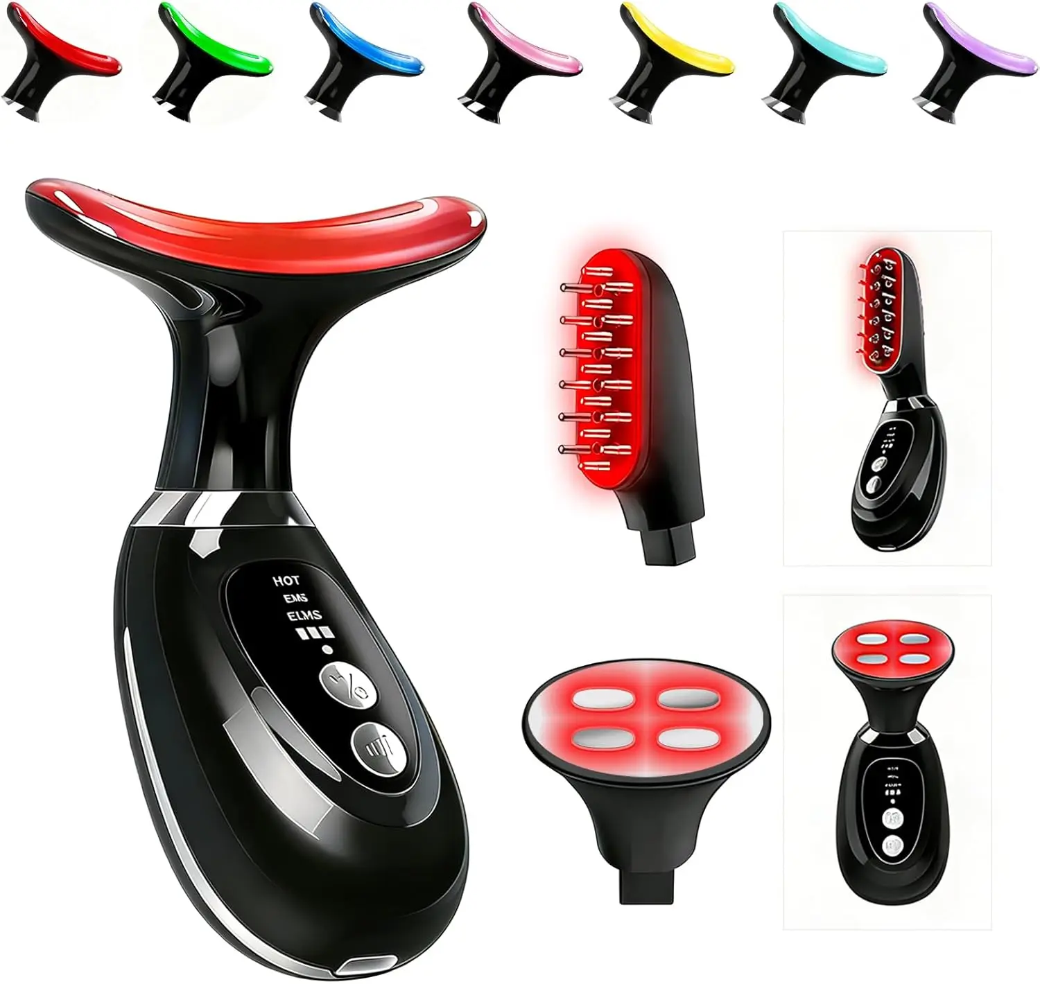

7-Color LED Facial Massager with Red Light Therapy for Skin Rejuvenation, Wrinkle Reduction & Glow Boost