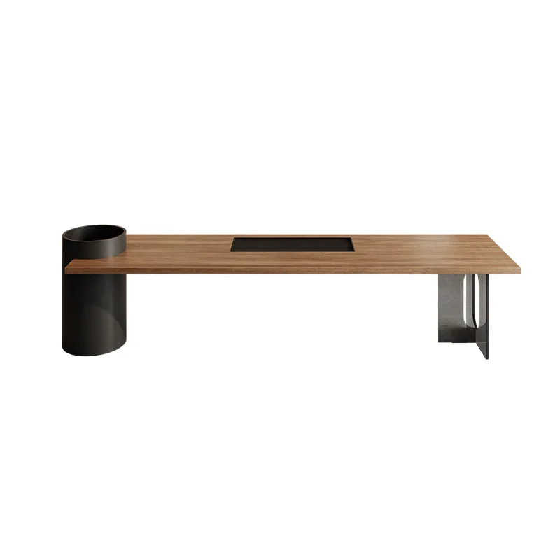 

Большая доска из массива дерева с подносом для чая, комбинация чайного столика и стульев, новая китайская чайная церемония в стиле кунг-фу.