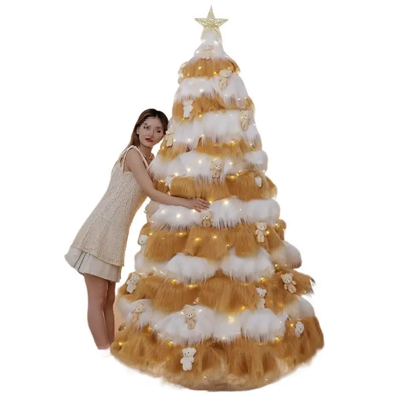 

Plush Christmas tree home DIY large ornament package new luminous ins style high-end holiday decoration