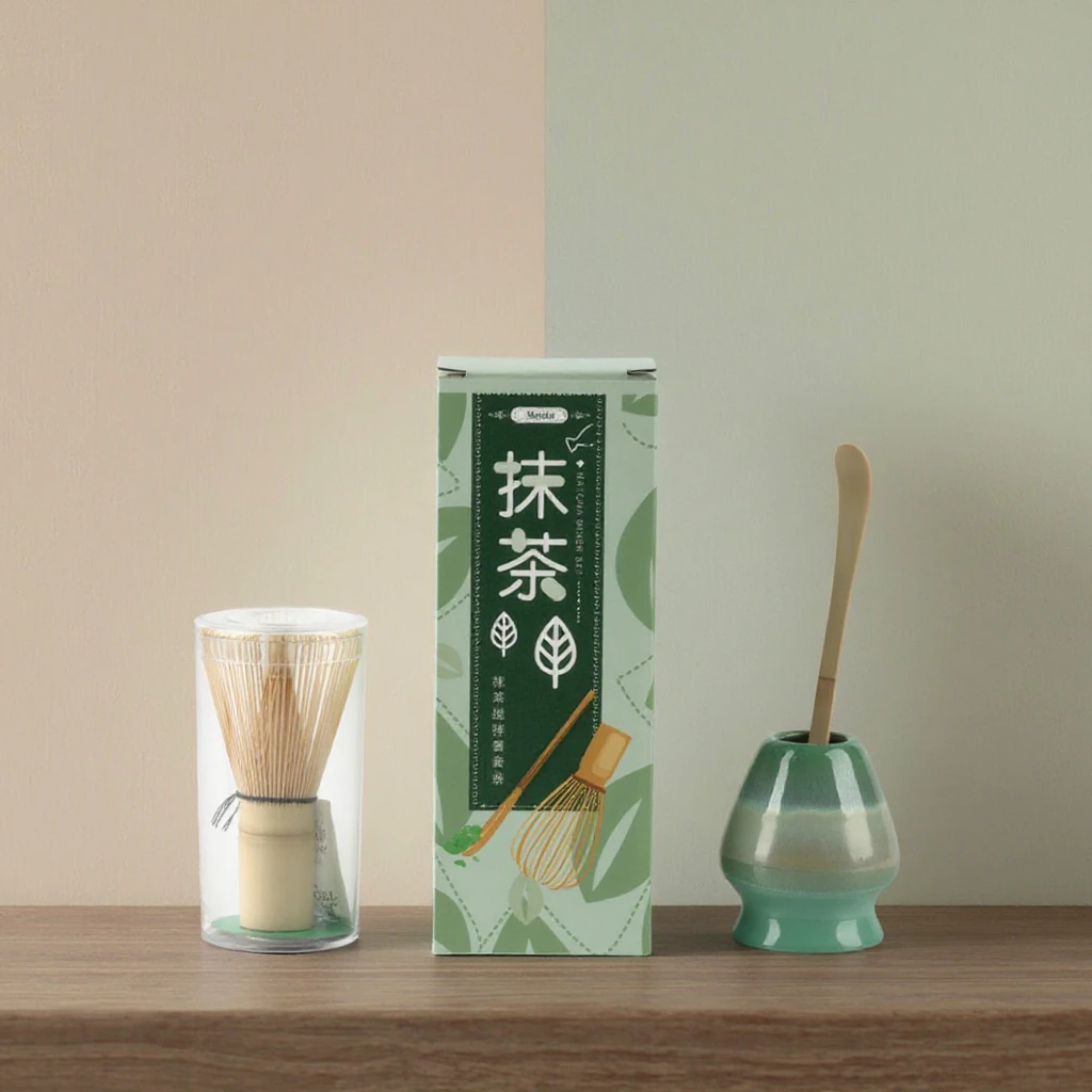 

BespritGift 3pc Glaze Chang Matcha Kit Japanese Bamboo Whisk Set 100 Prong Chasen Scoop Complete Tea Ceremony Tools For Home use