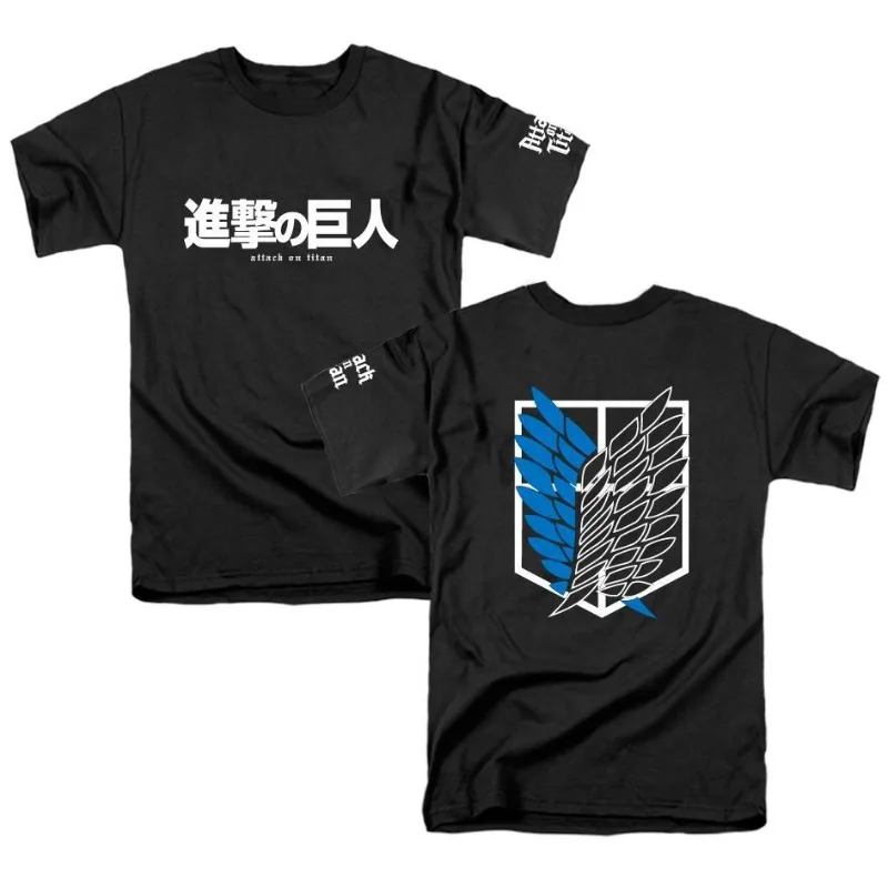 

Attack on Titan Wings of Freedom Anime Peripheral Joint Short-sleeved T-shirt Summer Pure Cotton Loose Half-sleeved Top