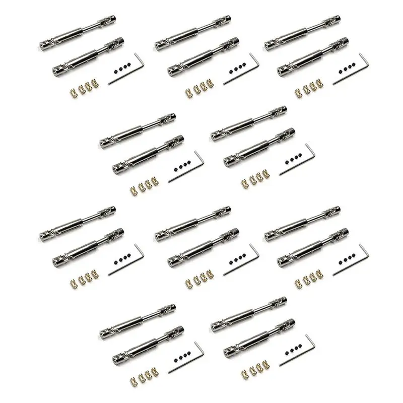 ABJL 20X MN78 Metal Drive Shaft CVD Driveshaft with 3mm to 4mm Sleeve for MN78 1/12 RC Car Upgrade Parts