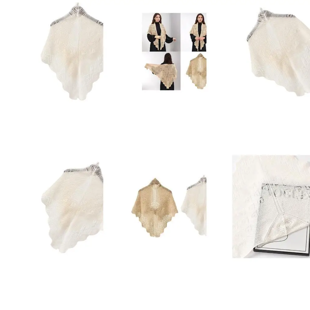 

652f Элегантный треугольный шарф с пустыми акцентами для модных нападающих Женщины и встречи.