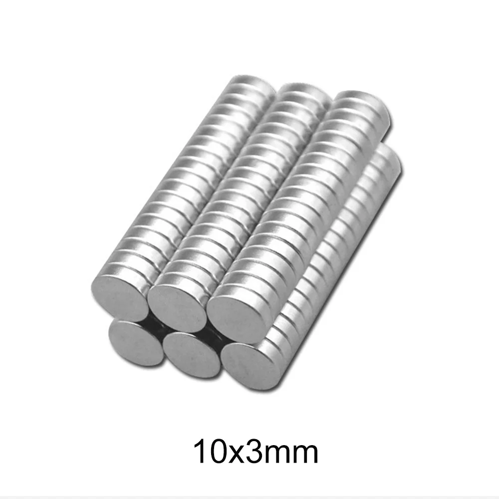 20/50/100/200/300pcs 10*3 mm Permanent NdFeB Super Strong Powerful Magnets 10x3 mm N35 Round Magnets 10x3mm Neodymium Magnet