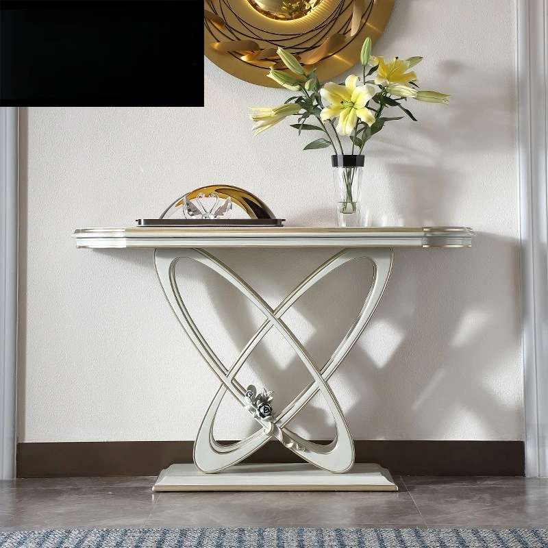 

French light luxury living room entrance table European carved high-end wall counter storage table New furniture
