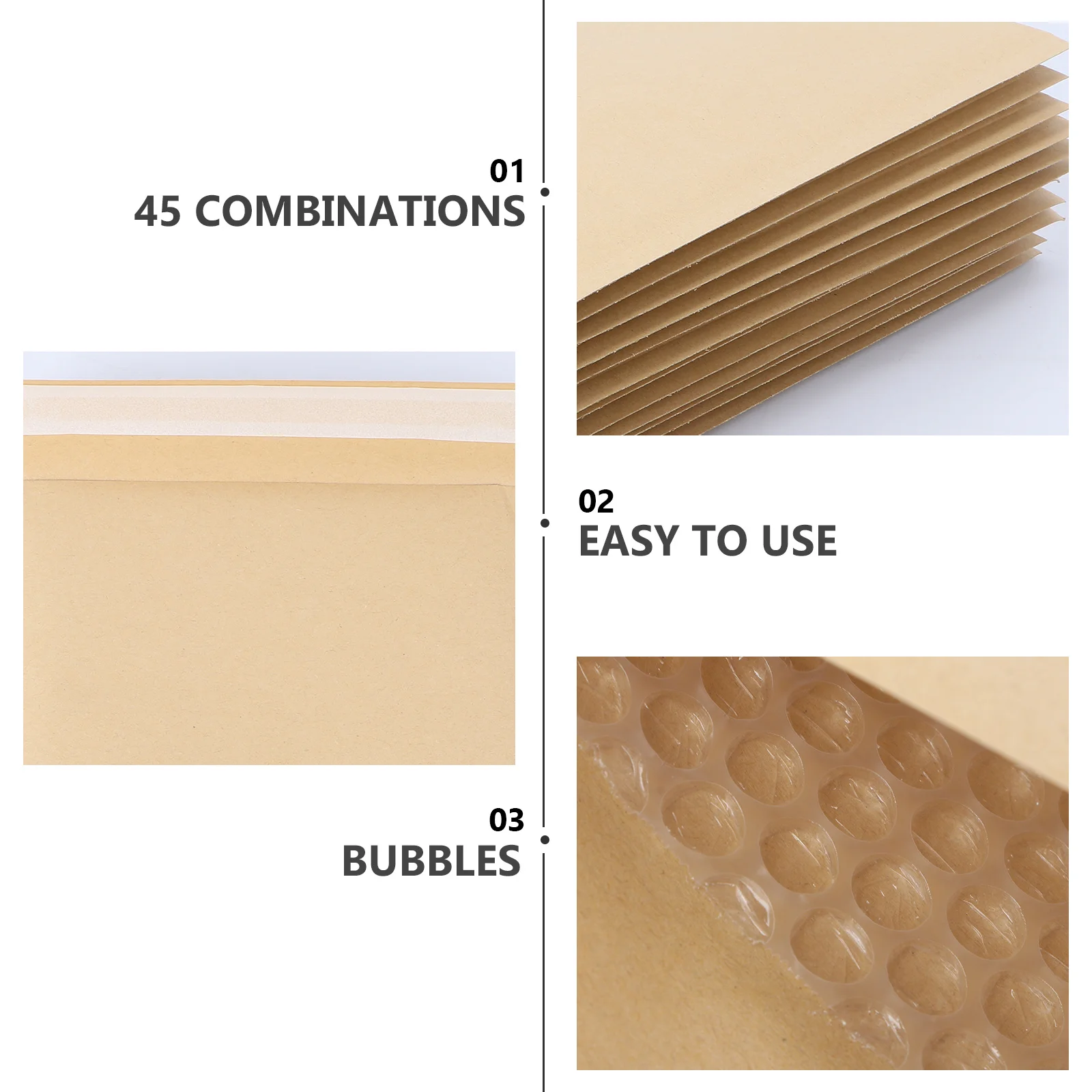 كرافت فقاعة بريدية حواف شديدة التحمل بدون كراك تصميم فائق الجودة حقيبة مغلف فقاعية لآمنة البريد كرافت