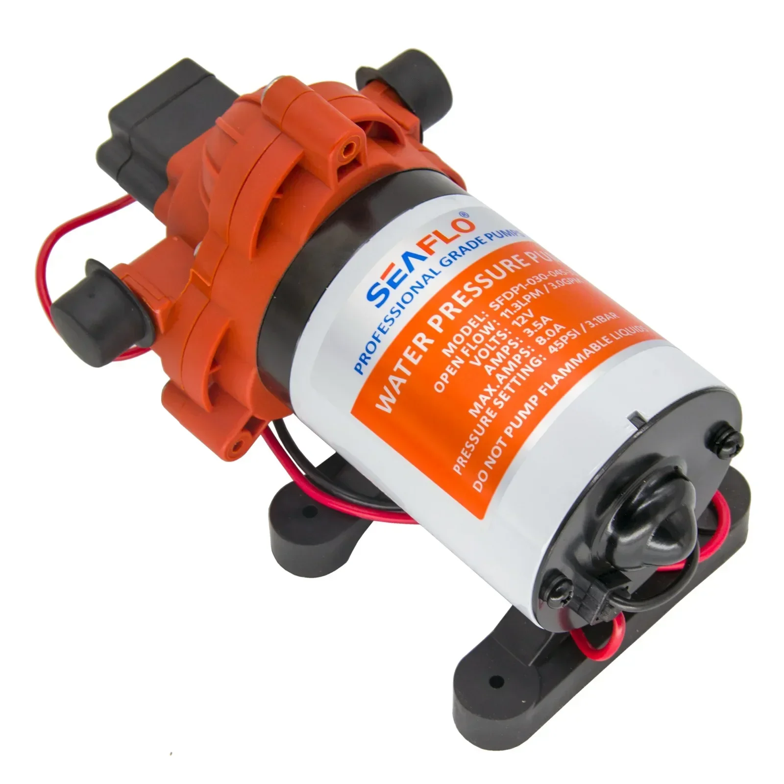 SEAFLO Diaphragm Pumps Self-Priming Water Pressure Pump High Flow Automatic Positive Displacement Pump 3GPM 45PSI 12V