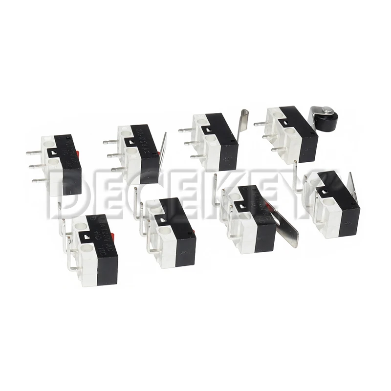 10PCS Micro Limit Switch Momentary Push Button Switch 1A 125V AC Mouse Switch 3Pins Long Handle Roller Lever Arm SPDT 12X6X6MM