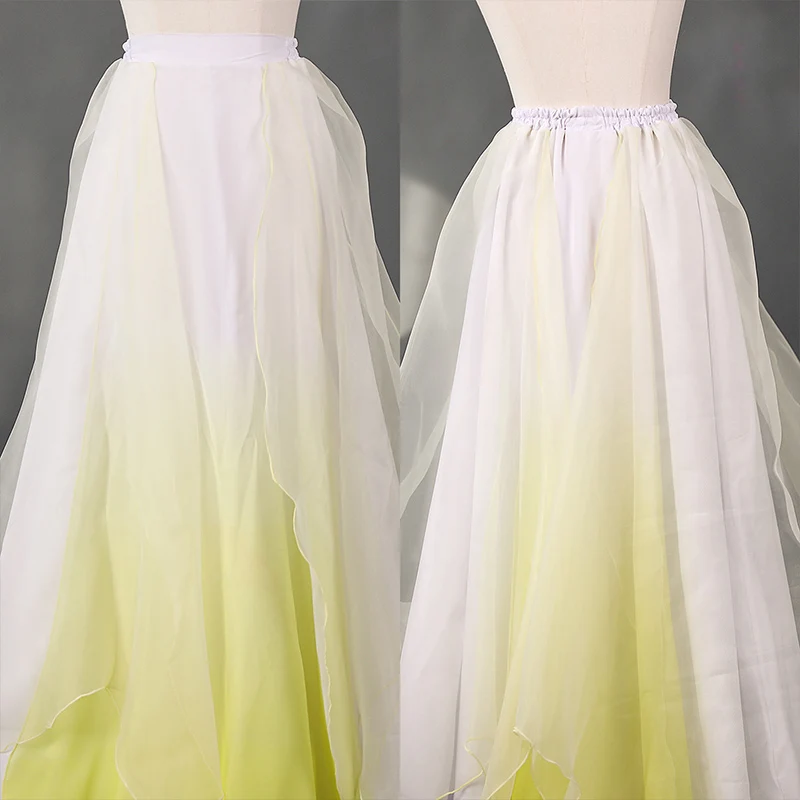 Chinese Traditional Classical Dance Costume Organza Gradient Flowing Skirt Elegant Fairy Big Swing Skirt Performance Practice