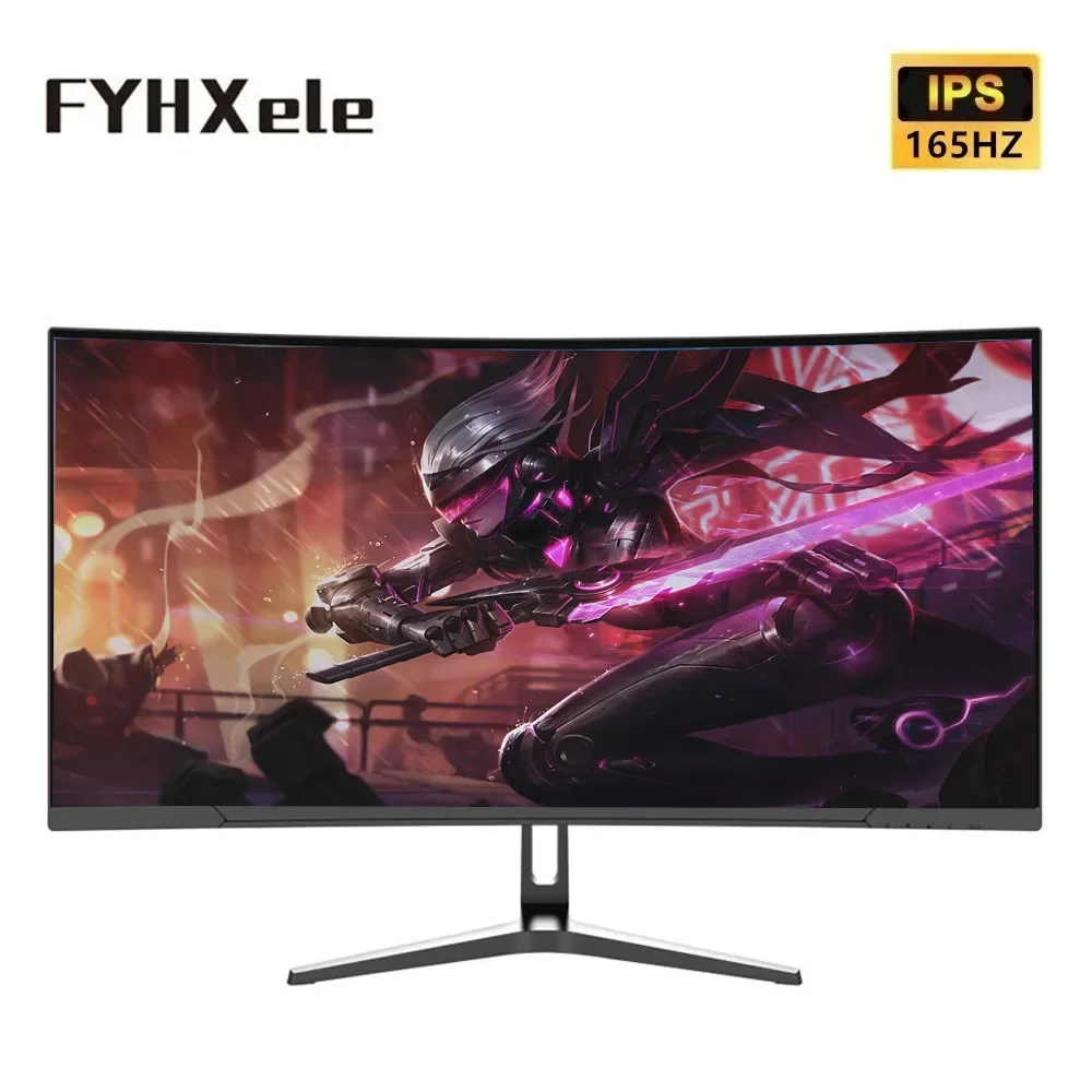 Monitor da Gaming Curvo FYHXele 34 Pollici 165Hz VA WQHD Ultrawide 1500R 3440x1440 DP LED Schermo per PC Desktop