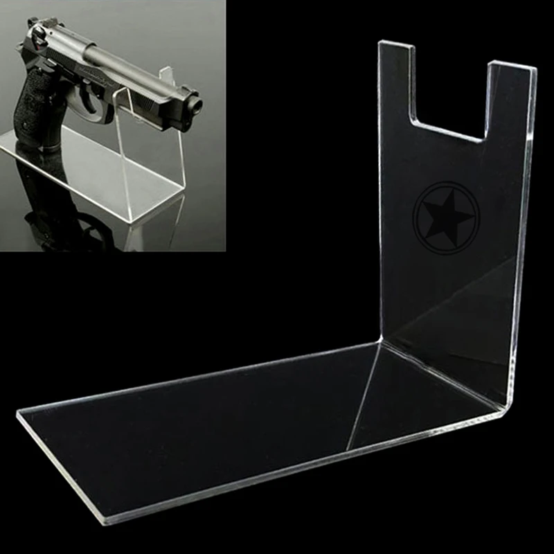 New Boutique Store Display Props Clear Acrylic Outdoor Pistols Holder Gun Model Showing Gun Display Stand Rack