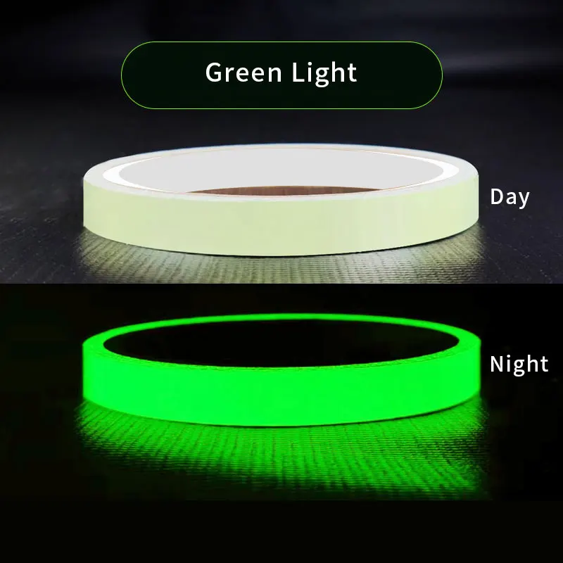 توهج في الظلام الشريط ملصق ذاتي اللصق للإزالة مضيئة الشريط الفلورسنت متوهجة الظلام ضرب ليلة شريط تحذيري للسلامة #5