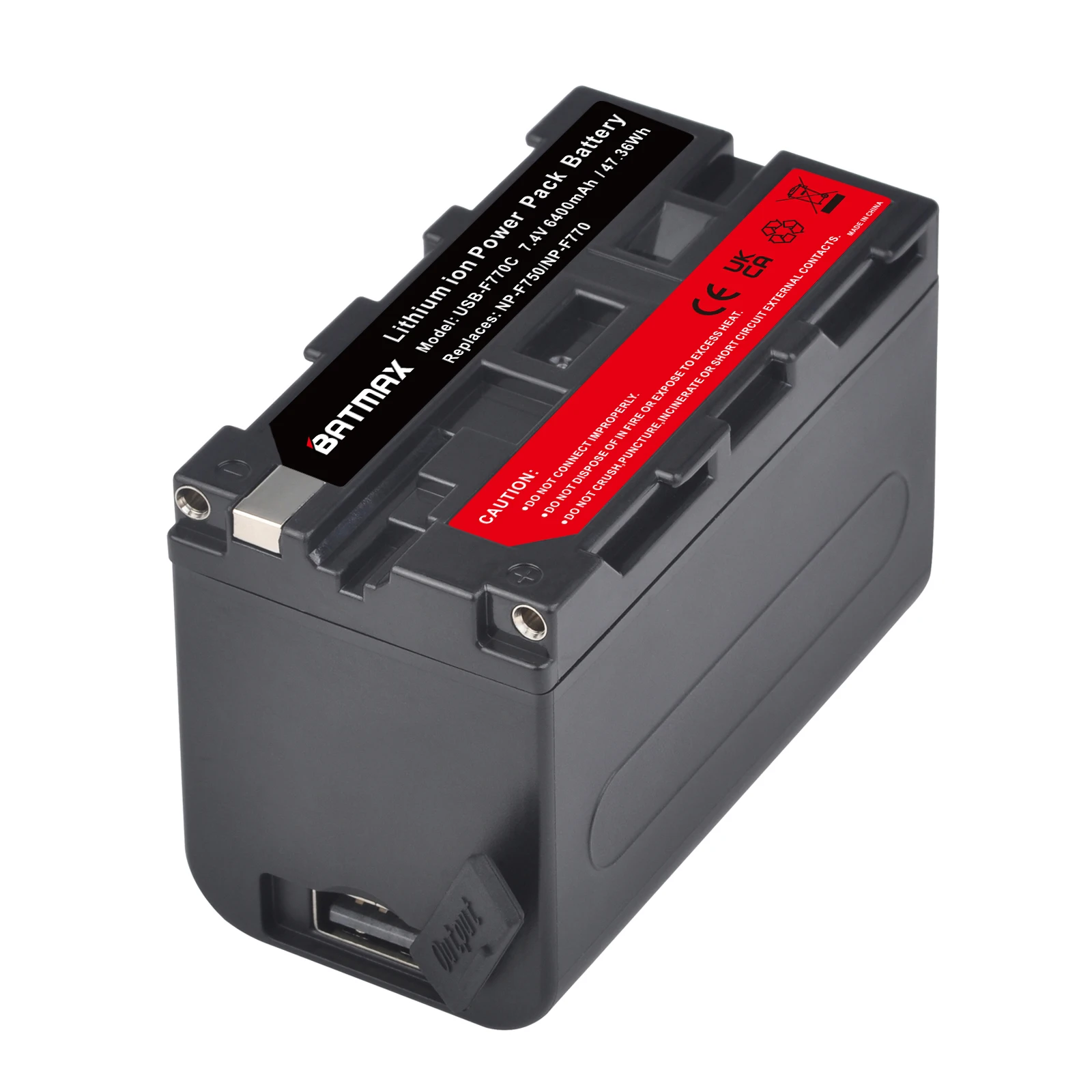 Batmax 6400mAh NP F750 NP F770 LED Power Indicator battery with Type C Port for Sony NP F960 F970 NP-F550 CCD-TRV58 V1J z1