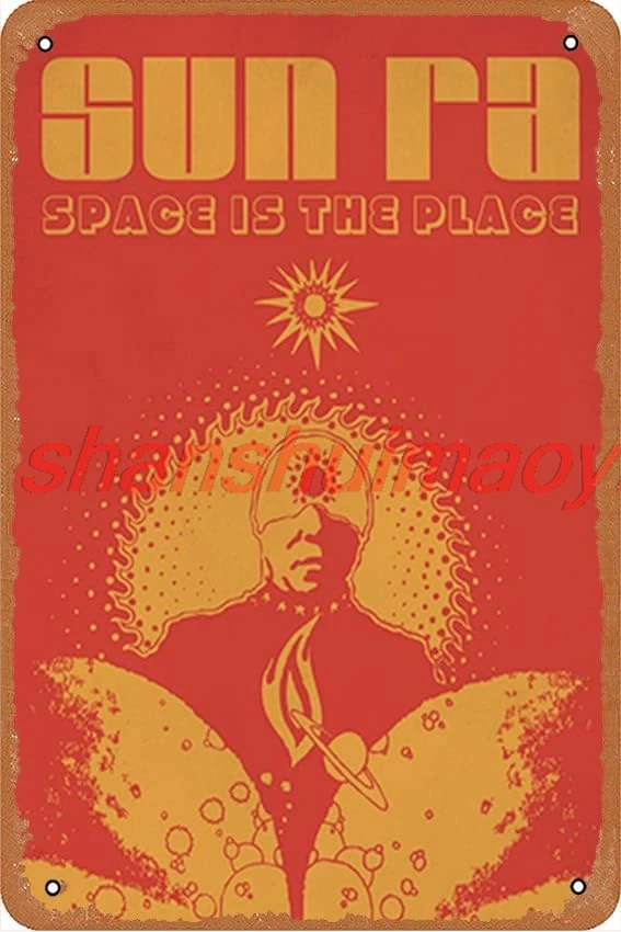 Sun Ra Orange Jazz Poster Metal Sign Tin Metal Retro Wall Decor for Home,Street,Gate,Bars,Club,Restaurants,Cafes,Store Pubs sign