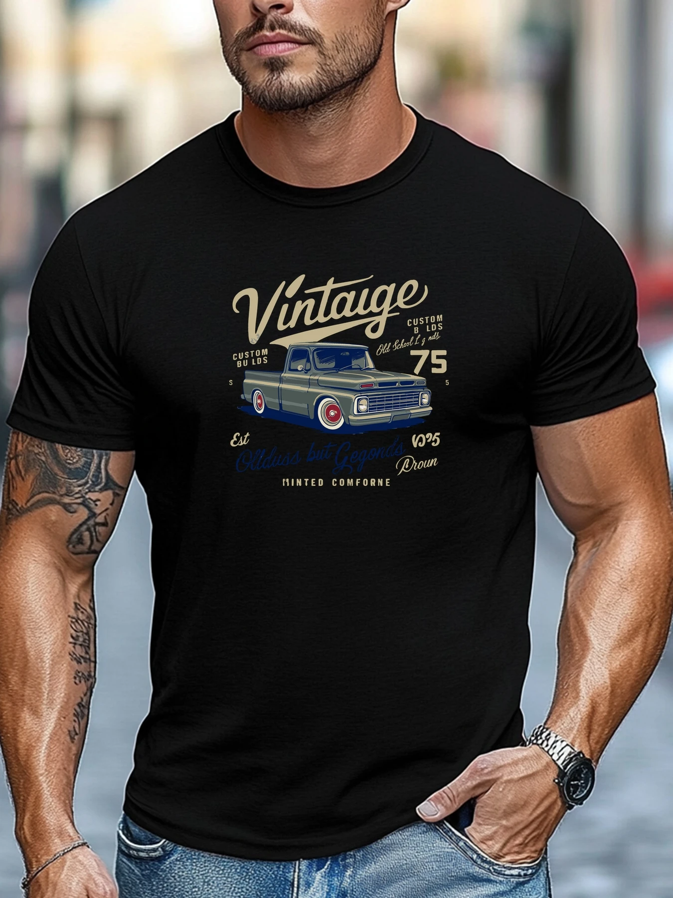 Korean Style Classic Style Men T‑shirt 180G Pure Cotton Summer Office Worker Sports Inner Wear