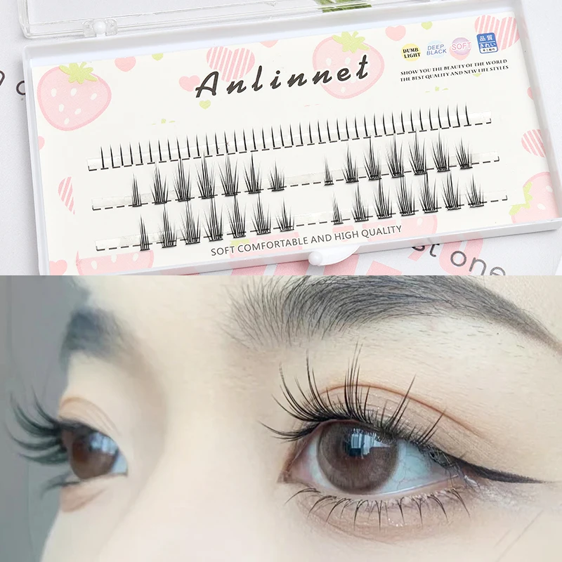 Large capacity 3D False eyelashes Natural soft mink eyelashes 7-12mm Scientific matching length Simple makeup eyelash tool