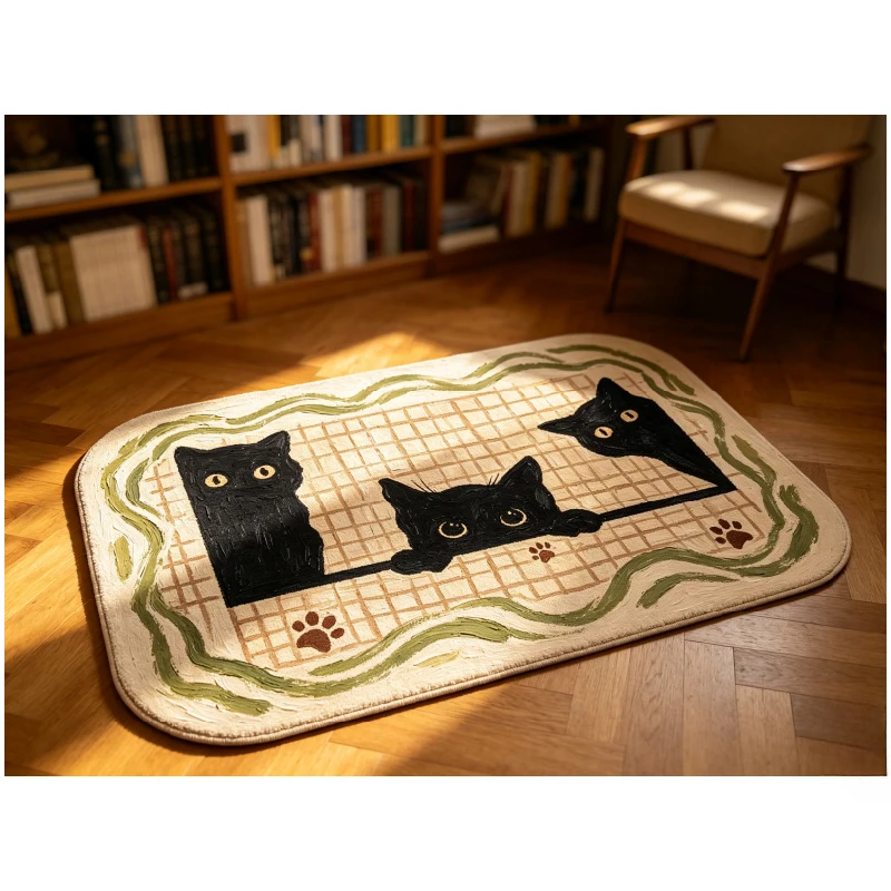 Cute Black Cat Paw Print Area  - Kids Outdoor Area ulasan dan harga