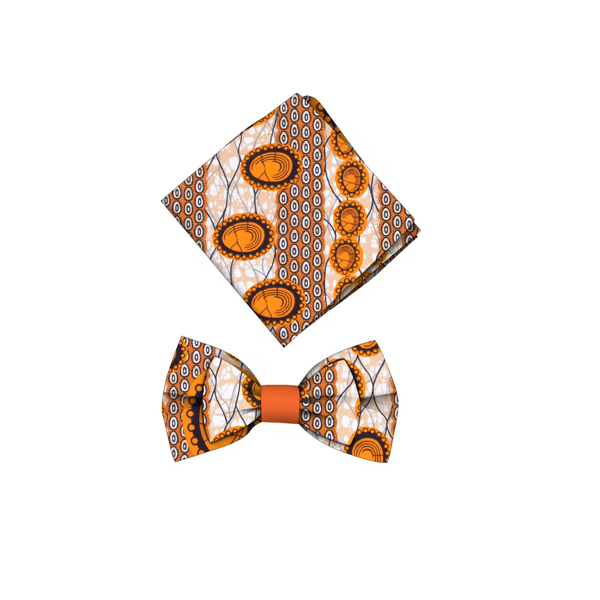 New African Print Bow Tie and Kerchief for Men Bohemia Cotton Print Fabric Gifts for Men Jewelry SP077