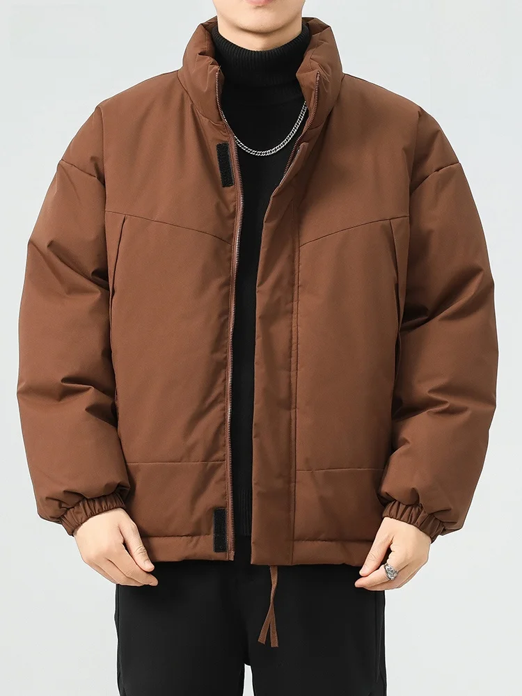 

Men's Thickened Cotton Jacket 2026 New Style Casual Warm Stand Collar Winter Outerwear Polyester Filling Long Sleeve Zipper C...