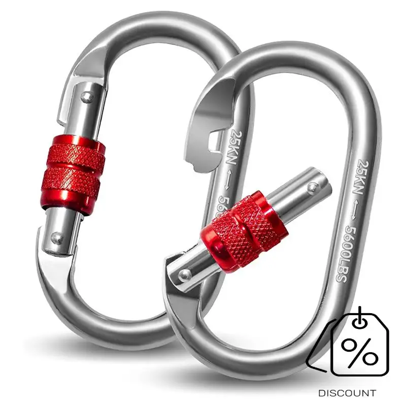 BAAG-2Pcs Carabiner Hooks 25 KN,O-Shaped Carabiner Hooks,Heavy Duty Safety Carabiner,carabiner สําหรับโยคะ,เปลญวน,Camping