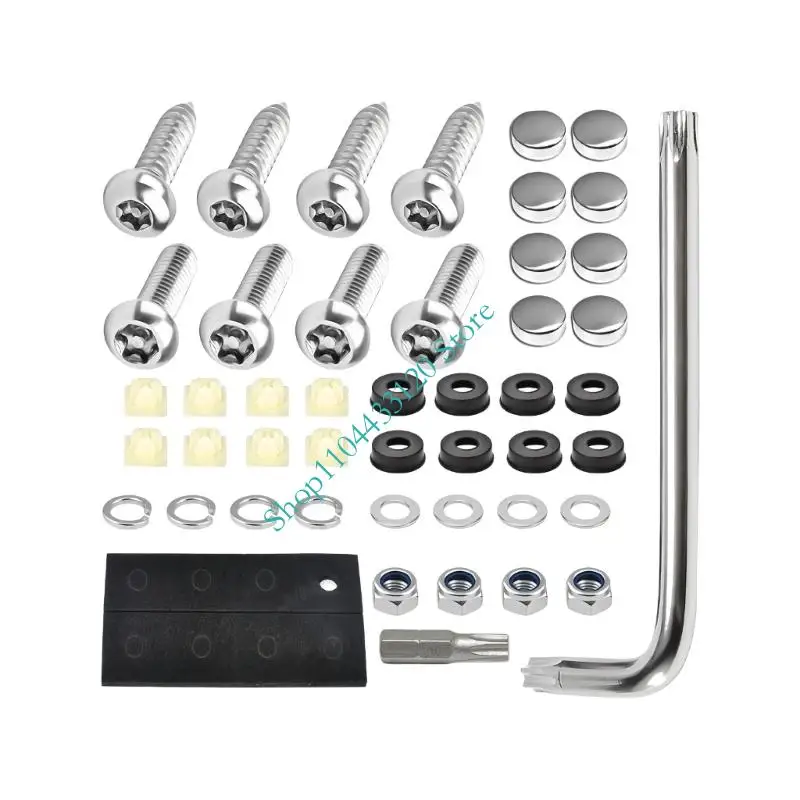 Car Plate Fastener for Loose or Missing Plate Hardware, US License Plate Mounting Screw Set for Replacement Use
