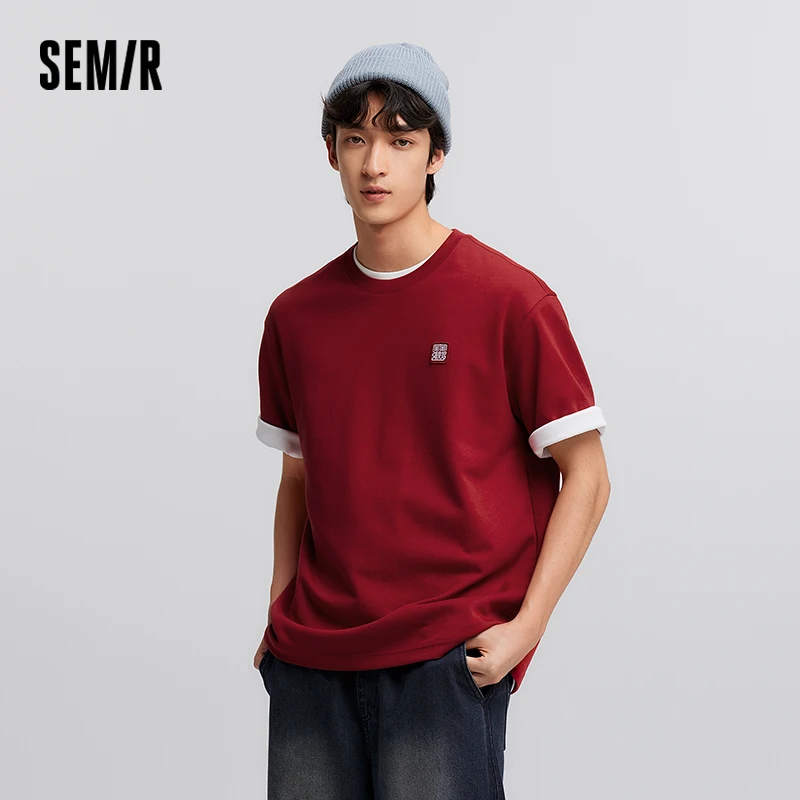 Semir Short Sleeve T-Shirt Men 2025 New Spring Inner Layer Top Couple's Outfits