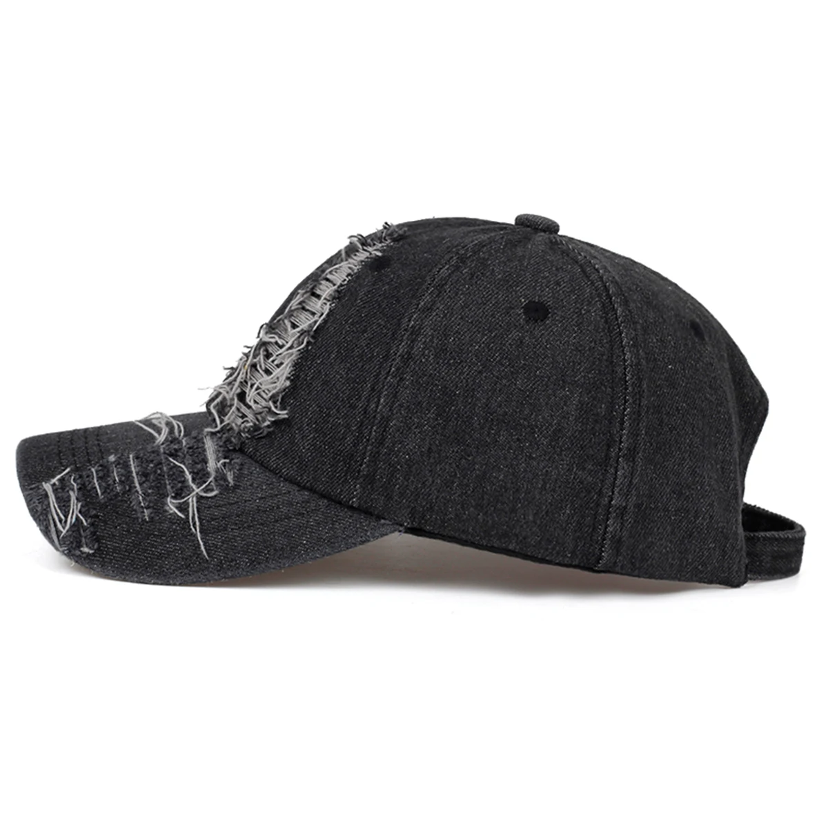Unisex Light Solid Color Perforated Denim Baseball Caps Spring Autumn Outdoor Adjustable Casual Hats Sunscreen Hat