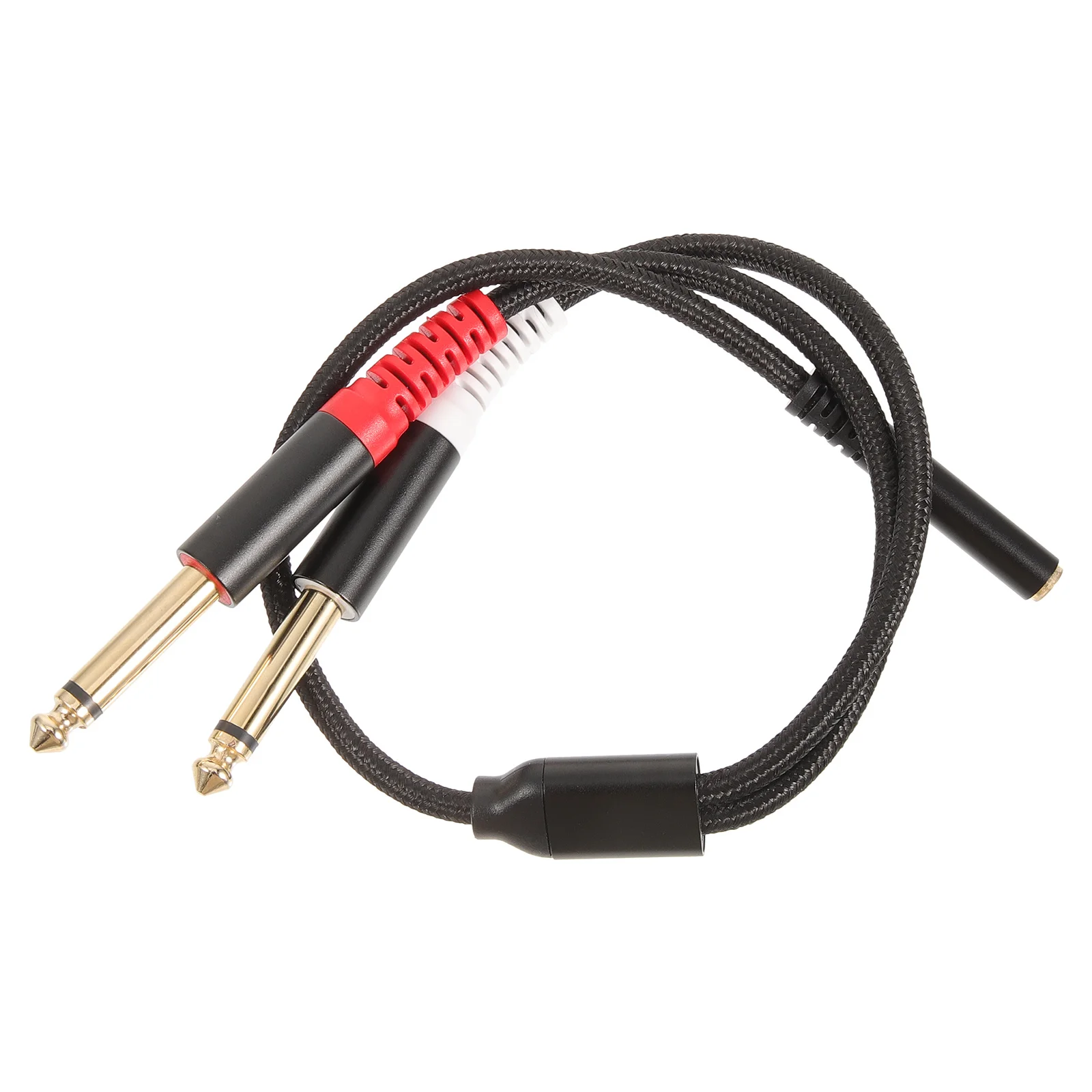 

Audio Cable Splitter 3.5mm Female to Dual 6.35mm Male Adapter Durable Gold-Plated Connectors Low Impedance High-Fidelity Audio