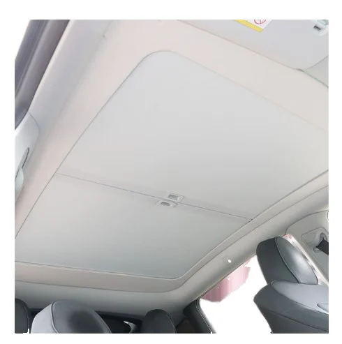 Third-Generation Luxury Retractable Car Sunshade for Tesla Model Y Mesh Roof Windshield Shade Aluminum Foil Silent Car Sunscreen