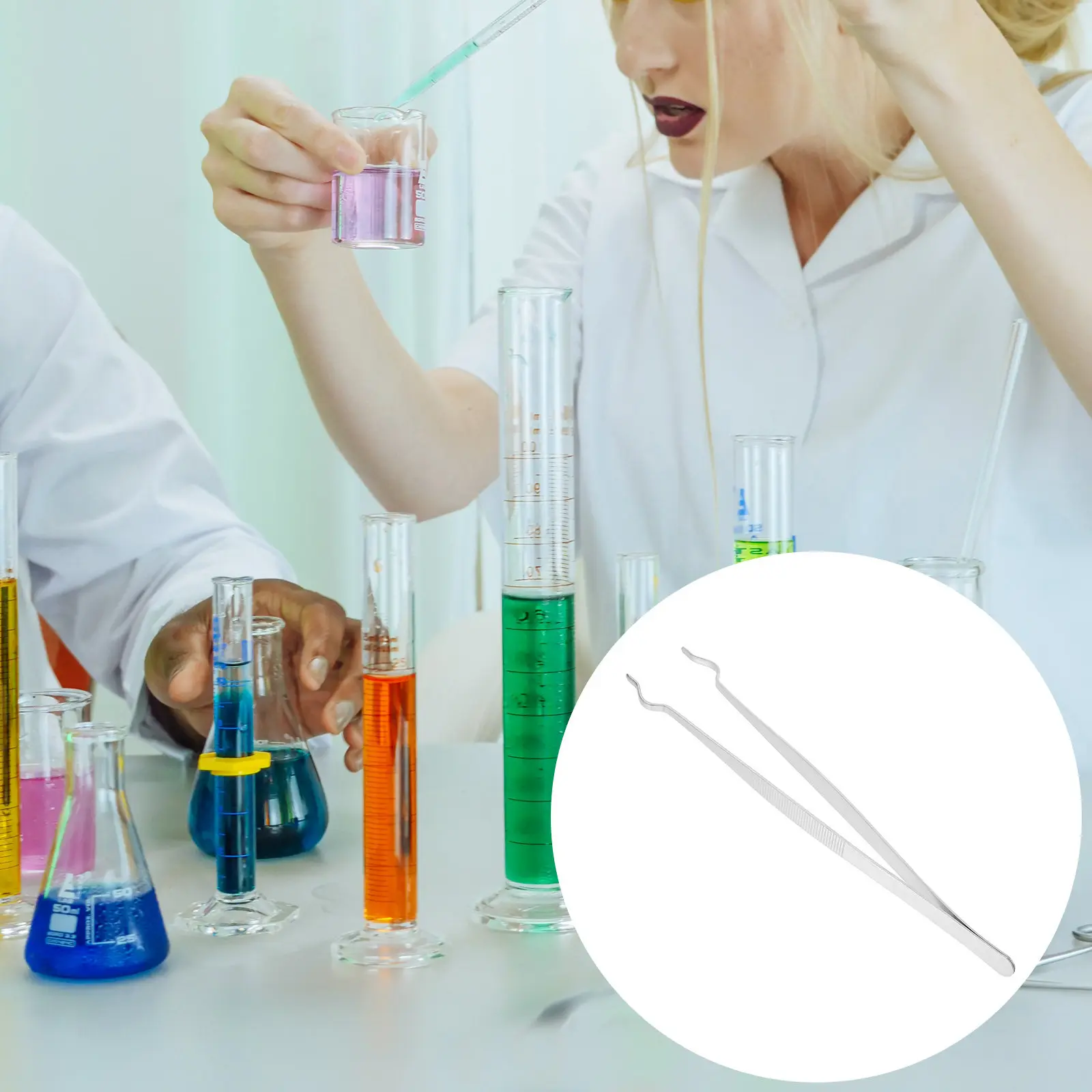 

1Pcs Stainless Steel Test Tube Tweezer Professional Extended Laboratory Equipment Precision Experimental Tweezer for Centrifuge
