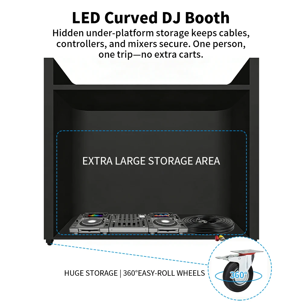 Outdoor Indoor LED DJ Booth Display Panel DJ Counter Smart GOB Control Facade Station Screen DJ Podium Booth for Shopping Mall