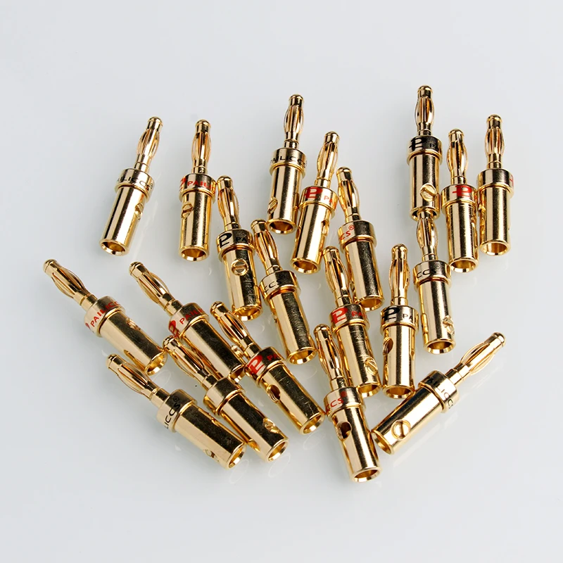 20pcs 4mm Gold-Plated Musical Cable Wire Banana Plug Adapter Audio Speaker Connector Plated Musical for Speaker Wire Amplifiers