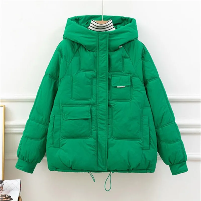 Winter Women Jacket Warm Parkas 2024 New Female Thicken Coat Cotton Padded Hooded Outwear Loose Snow Jacket Puffer Coat