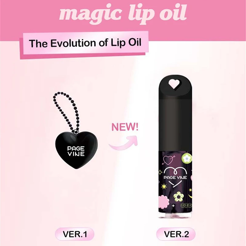 Lucidalabbra Idratante a lunga durata Specchio facile da tintura Halo Lucidalabbra in vetro d'acqua con ciondolo d'amore Macchia Pouty Labbra Trucco