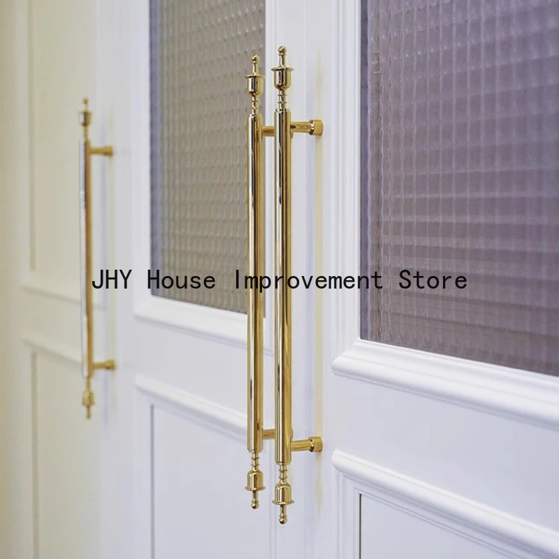 Creative High-end Cabinet Handle French Italian Solid Brass Handle Electroplated Gold Wardrobe Door Shoe Cabinet Long Handle