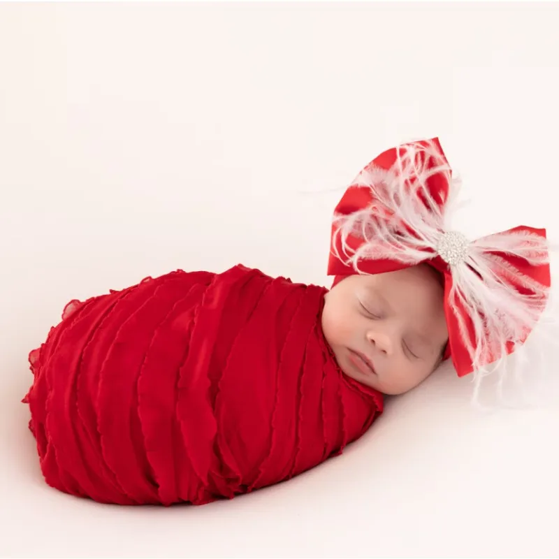 Ruffle Stretch Newborn Wrap - Baby Photography Prop Swaddle for Styled Posing & Studio Sessions.ニューボーンフォト accessoire bébé مواليد