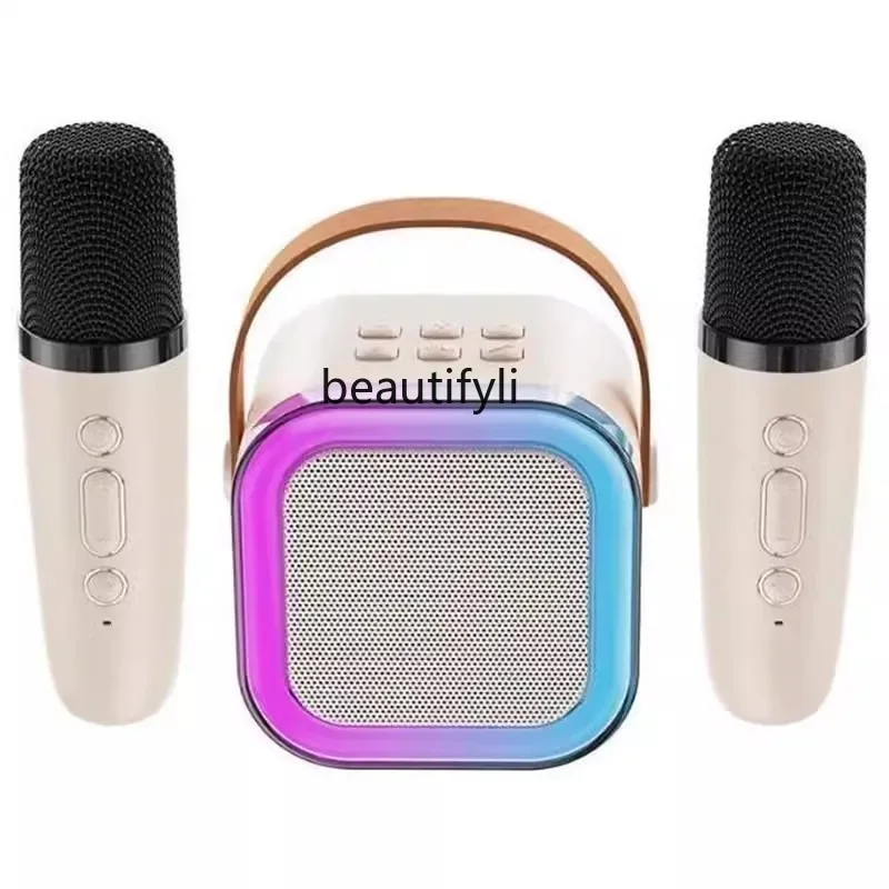 

New microphone k song bluetooth speaker wireless all-in-one machine family ktv set children sing audio smart sound card