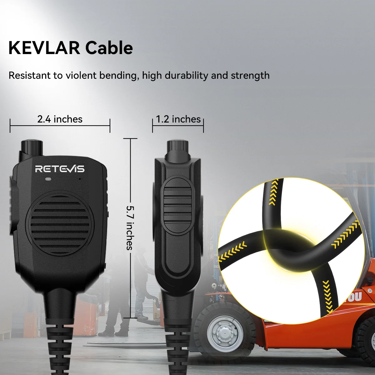 Retevis HK011 Funklautsprecher-Mikrofon 2-Pin AI Geräuschunterdrückendes Mikrofon Walkie-Talkie GP328plus Anschluss für HD1/HA2/H777/RT3S/RA89 – Detail 3