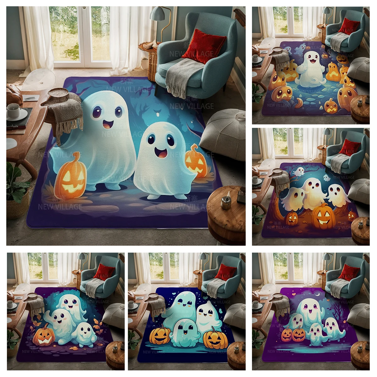 House entrance carpet Home door mat Living Room Bath Foot bathroom non-slip water absorption rugs Halloween Autumn Pumpkin cute