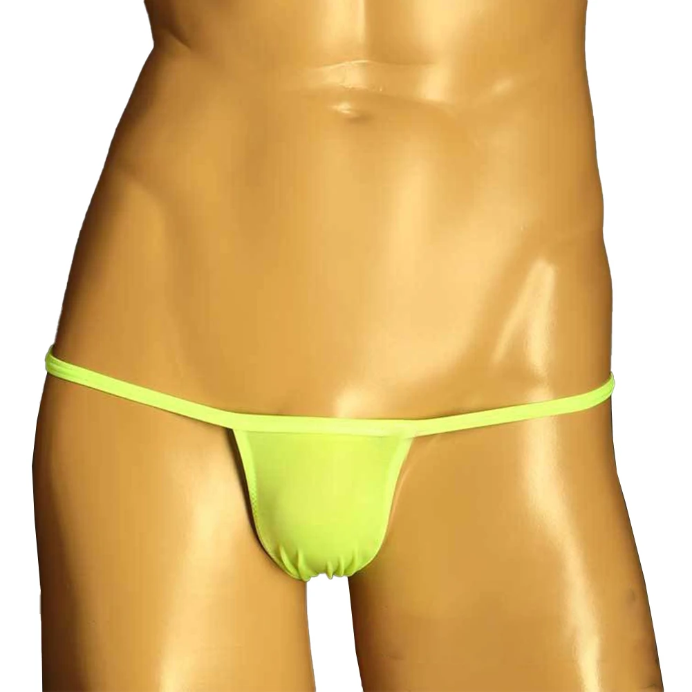 String sexy pour homme, sous-vêtement gay, culotte en poudre convexe, solide, taille basse, élastique, ouvert