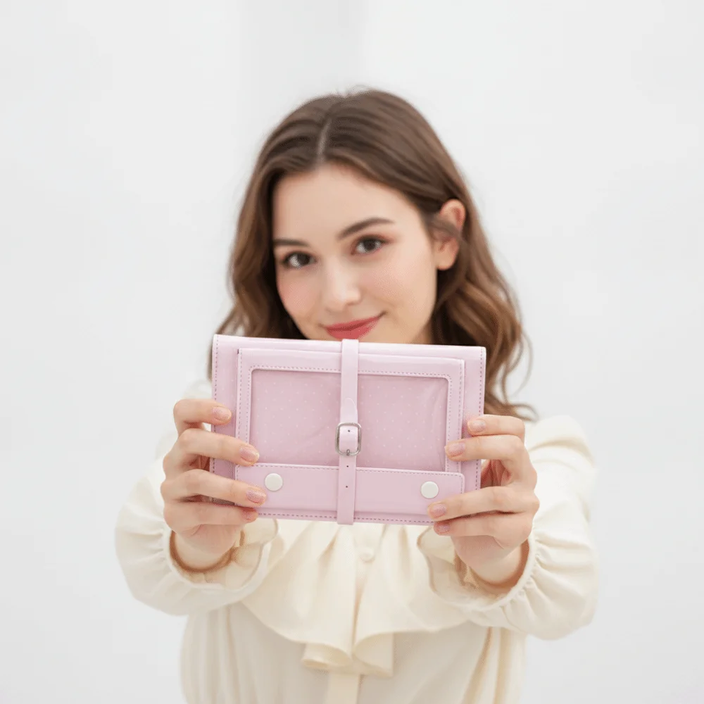 Six Ring A6 Binder Journal Portable Compact Glossy Leather Itabag Planner Notebook Refillable Pages High Aesthetics