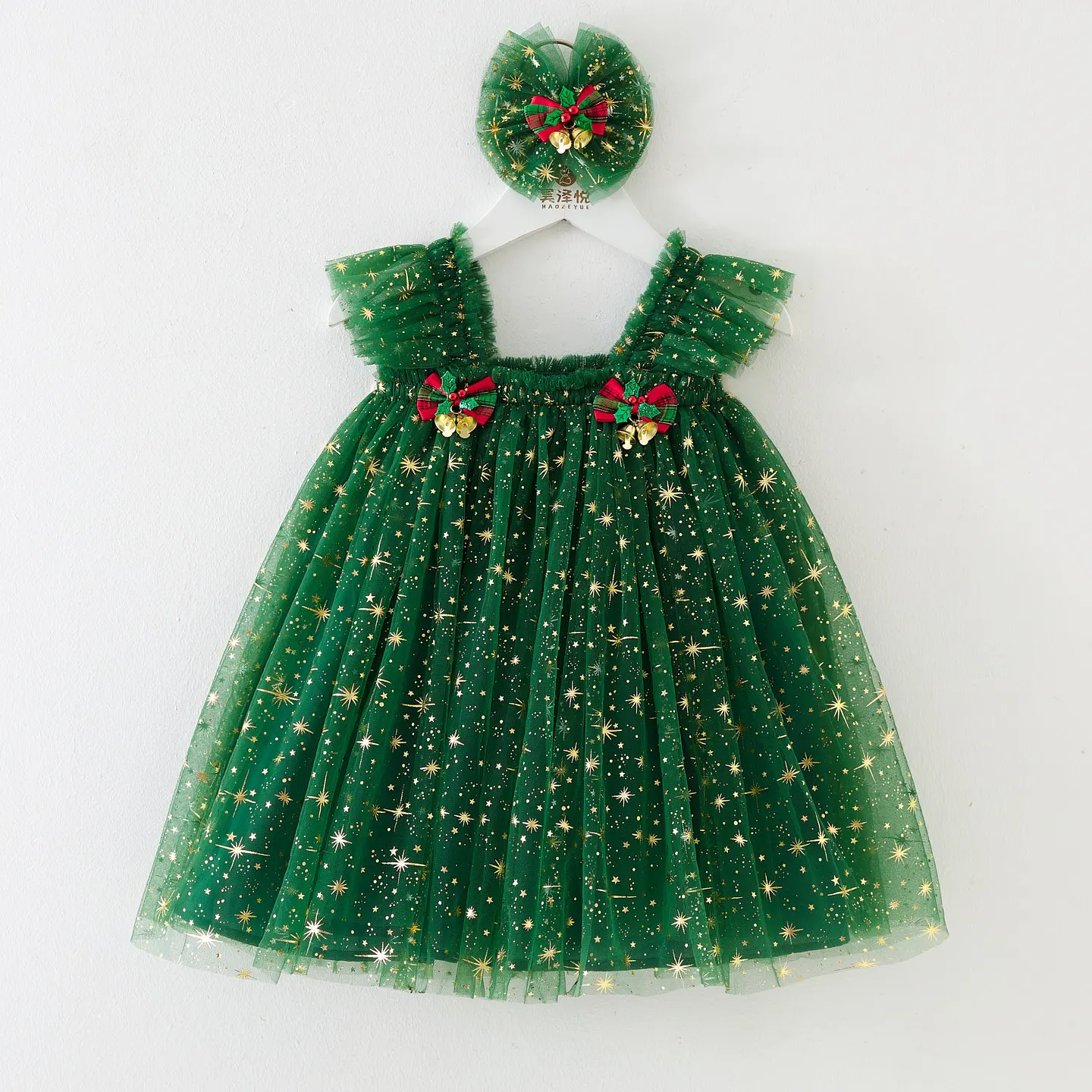 جديد شجرة عيد الميلاد للأطفال كعكة الحمالة فستان شبكي بلا أكمام فساتين أطفال طفل للفتيات الأميرة ملابس حفلات الزفاف
