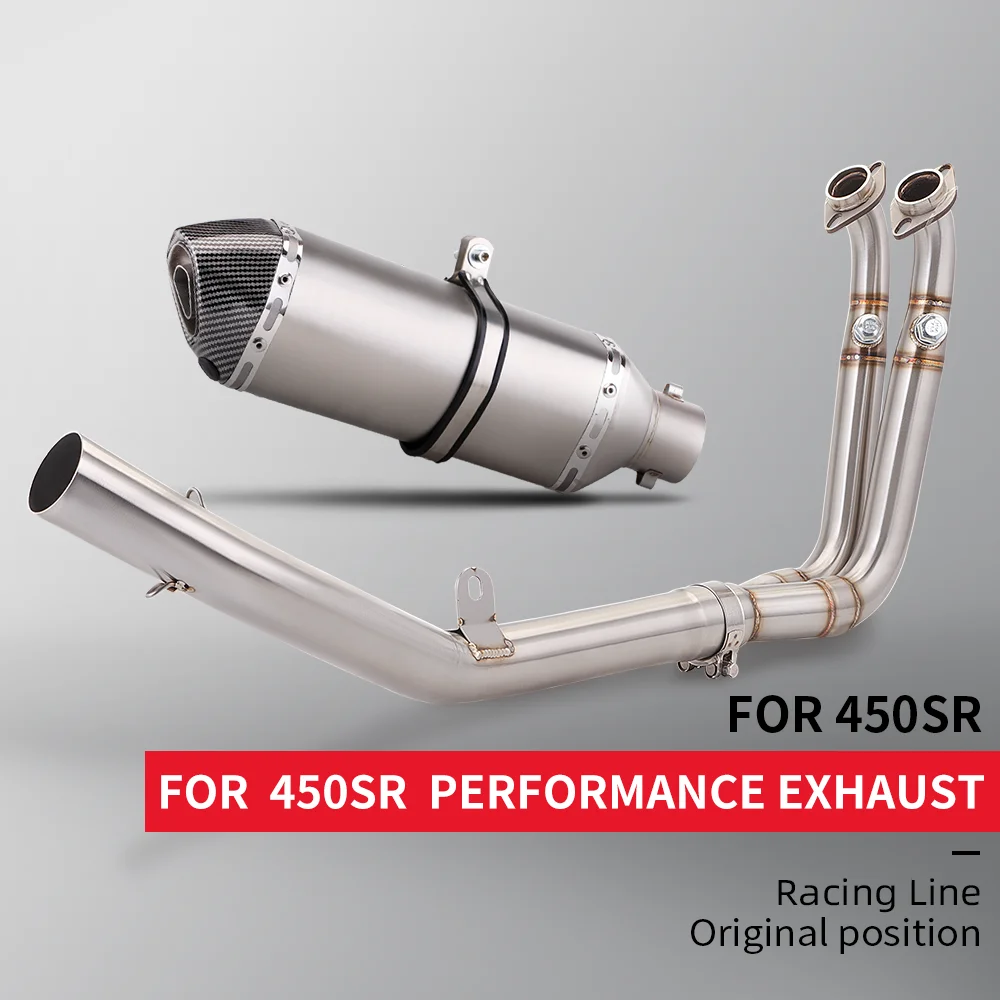 

High Quality Motorcycle full Exhaust Escape moto Link Pipe 51mm Inlet Slip On Exhaust For CFMOTO 450 SR 2022 2023 Years