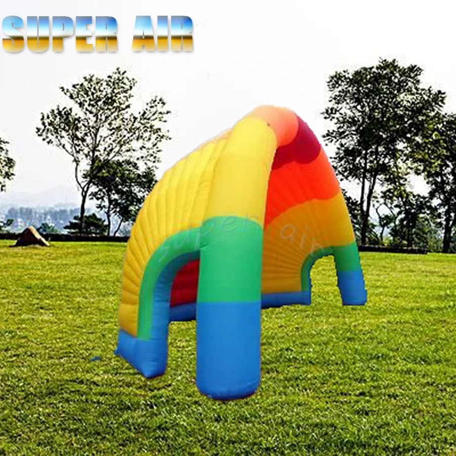 High quality customized outdoor inflatable semi-dome rainbow tent with multiple uses