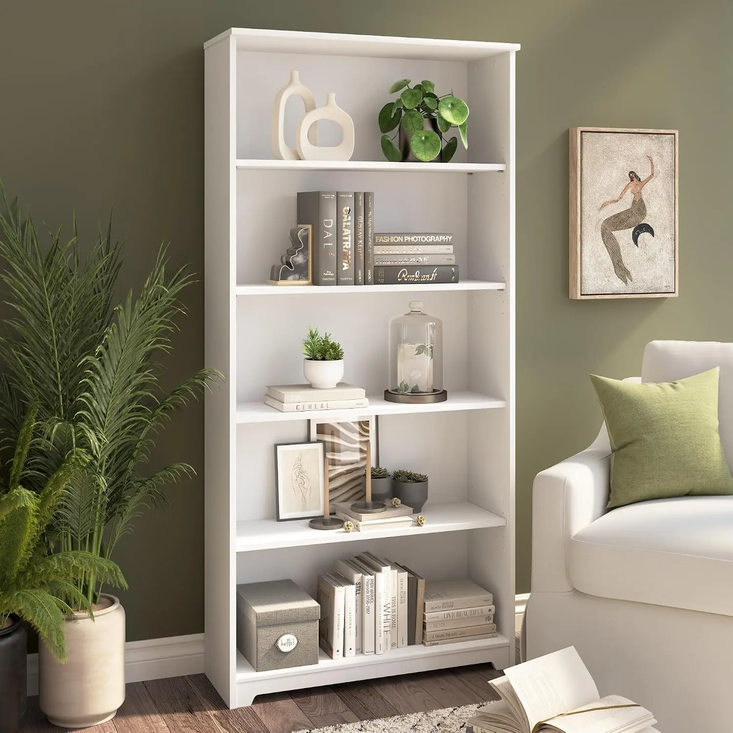 White 5-Shelf Bookcase 31