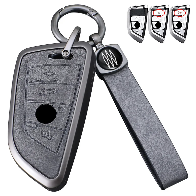 

Zinc Alloy + Leather Car Key Case Full Cover for BMW X1 X3 X4 X5 F15 X6 F16 G30 7 Series G11 F48 F39 520 525 G20 G05 G11 G32