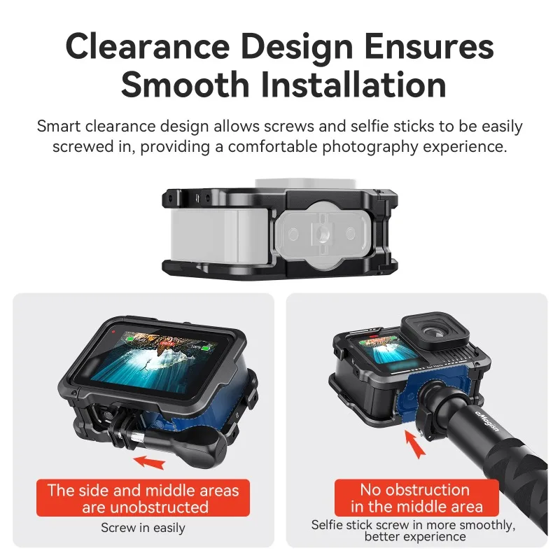 aMagisn for GoPro13/12/11/10/9 Metal Rabbit Cage Horizontal and Vertical Riding Frame Accessories