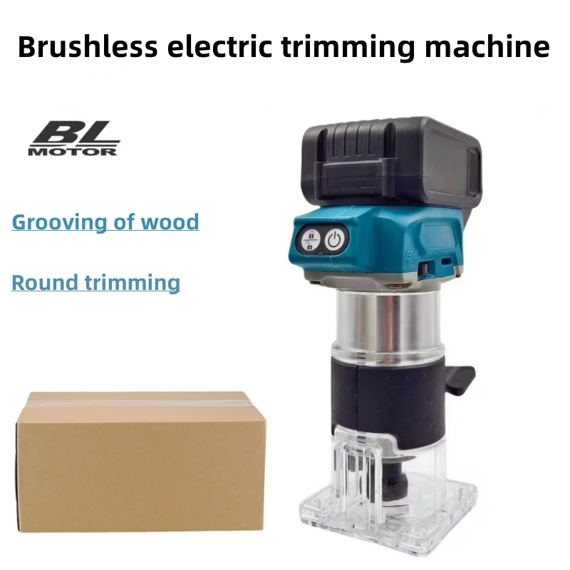 Woodworking Electric Trimmer Brushless Trimming Machine Wood Router Milling Engraving Slotting Machine with Makita model Battery