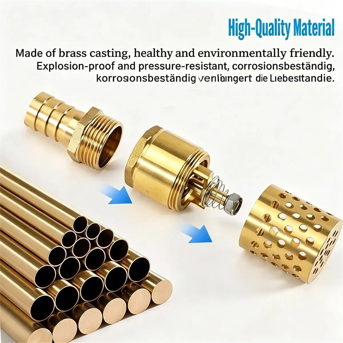 3/4 Inch Brass Check Valve, Hose Nozzle Diameter 19 mm Suction Filter Set with Check Valve, for Suction Pipes, Pumps