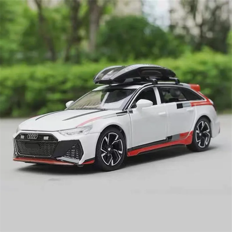 

1/32 RS6 Avant Station Wagon Alloy Track Racing Car Model Diecasts Metal Sports Car Vehicles Model Sound and Light Kids Toy Gift